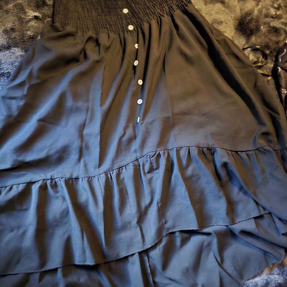 Black Hi Lo Maxi Skirt